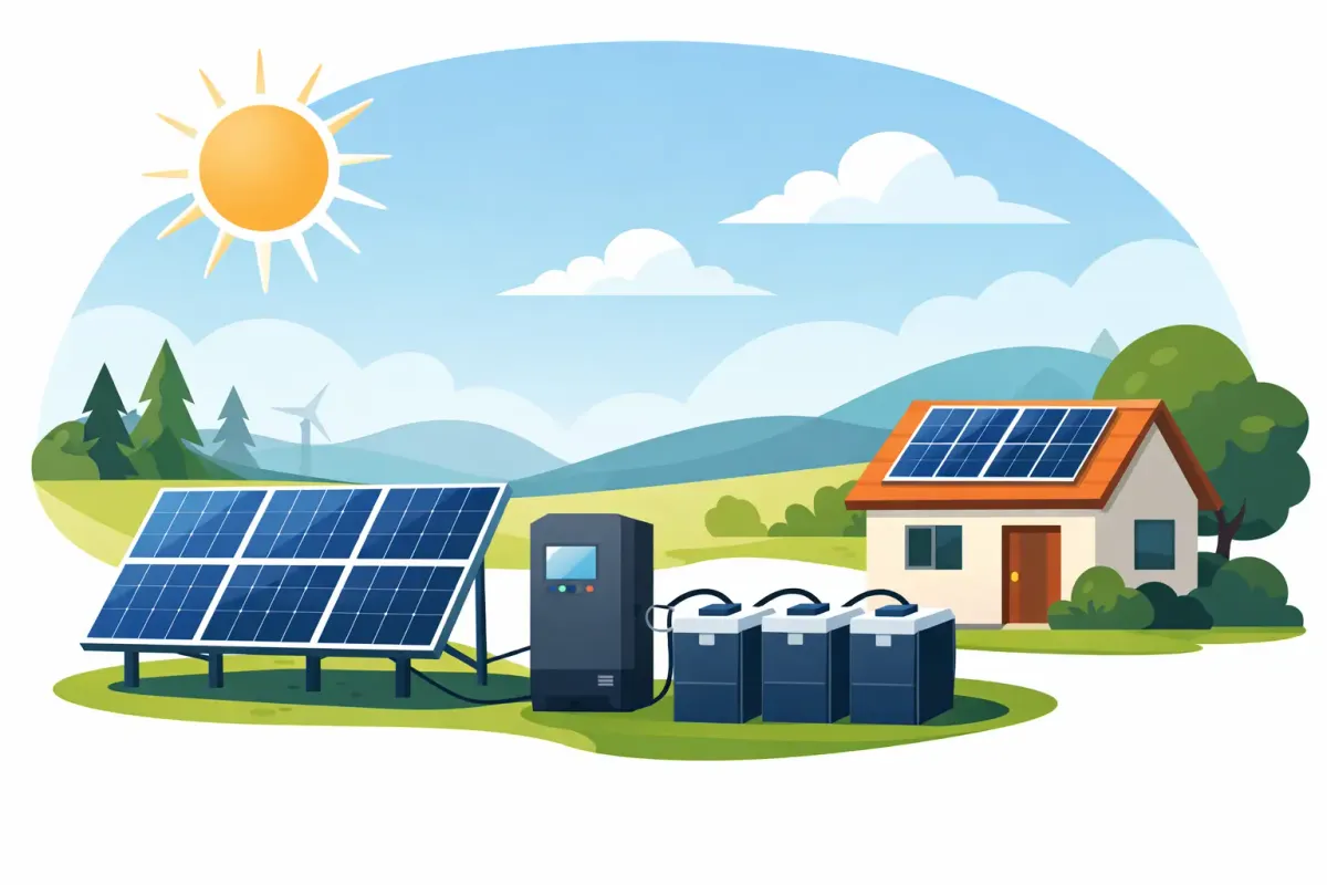 Instalación fotovoltaica aislada con baterías