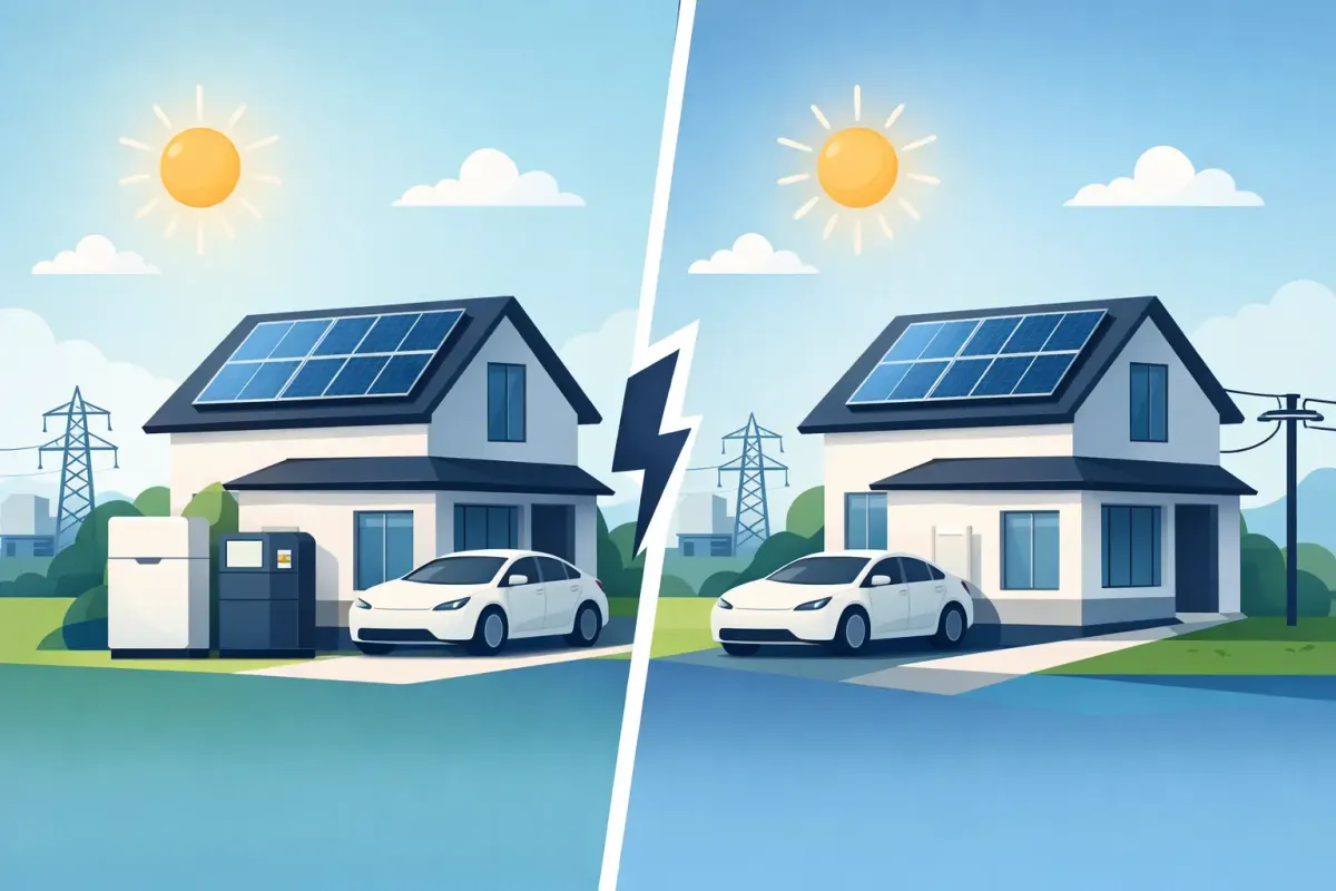 Autoconsumo con baterías vs sin baterías